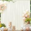 10 Panels Ivory Backdrop Curtain for Wedding Parties Wrinkle Free Ivory Photo Curtains Backdrop Drapes Fabric Decoration for Baby Shower Photography 5ft(W) x 10ft(H)" view 4