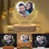 Smallduuck Personalized Heart Photo Night Light Custom Couple Picture Led Photo Frame Lamp Couple Acrylic Lamp Gift for Couple Him Her Mom Dad Valentines Day Mother's Day Christmas Birthday view 1