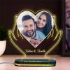 Smallduuck Personalized Heart Photo Night Light Custom Couple Picture Led Photo Frame Lamp Couple Acrylic Lamp Gift for Couple Him Her Mom Dad Valentines Day Mother's Day Christmas Birthday view 2
