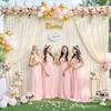 10 Panels Champagne Backdrop Curtain for Parties Wedding Baby Shower Wrinkle Free Photo Curtains Backdrop Drapes Fabric Decoration for Bridal Shower 50ft(W) x 10ft(H) view 2