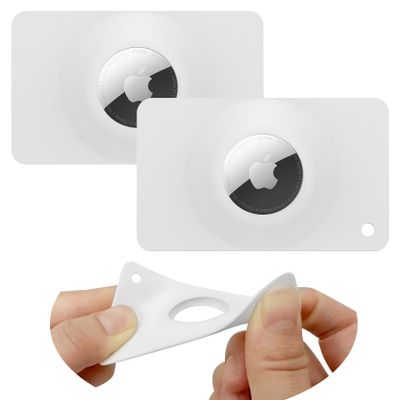 2Pack Airtag Holder Wallet Card,Slim Air tag Card,Airtags Card Case for Wallet,Purse,Handbag,Clutch,Backpack,Pocket,(White, Airtag Not Included)