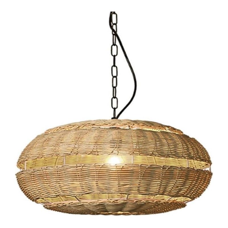 Hand Woven Basket Ceiling Hanging Lamp - V-intage Wicker Lighting - Extra Large Rattan Chandelier - Farmhouse Bamboo Pendant Lights Fixture - Compatible with Dining Room Kitchen Island Living Room