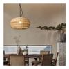 Hand Woven Basket Ceiling Hanging Lamp - V-intage Wicker Lighting - Extra Large Rattan Chandelier - Farmhouse Bamboo Pendant Lights Fixture - Compatible with Dining Room Kitchen Island Living Room view 4