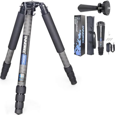 INNOREL NT404C Carbon Fiber Tripod Professional Birdwatching Heavy Duty Camera 66lb/30kg Max Load 40mm Max Tube Diameter Bowl Tripod Birdwatching Camera Stand with 75mm Universal Bowl Adapter