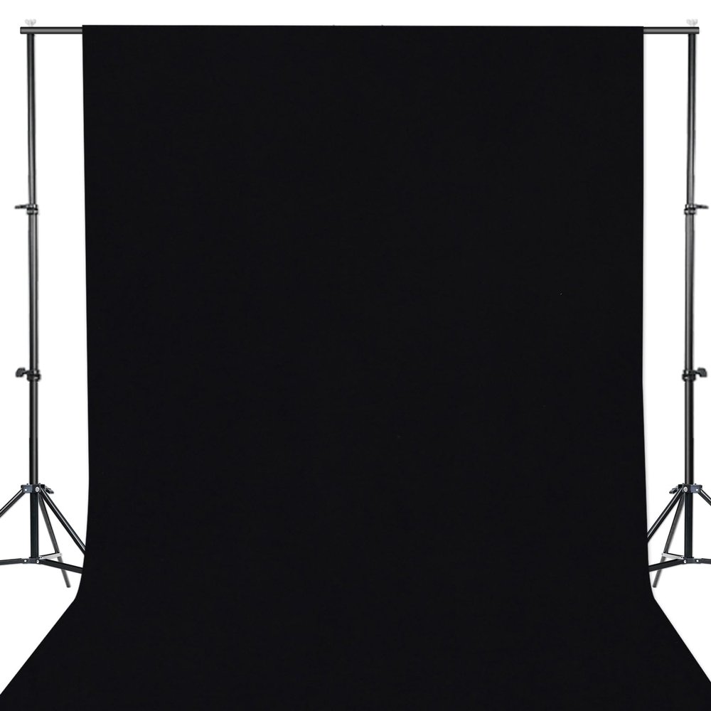 GFCC 10x12FT Black Backdrop Background - for Photography Photo Booth Backdrop for Photoshoot Background Screen Video Recording Parties Curtain