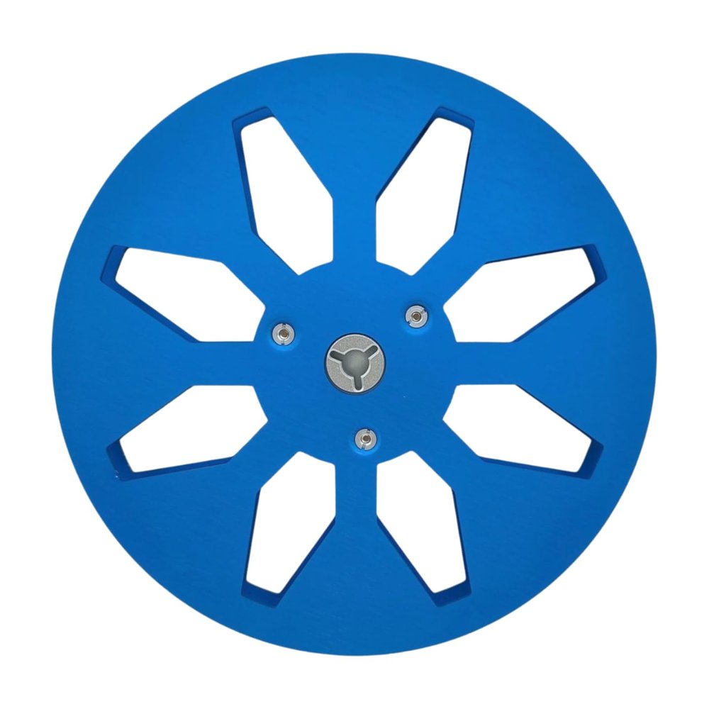 DirectNine Basics 7"" x 1/4"" Empty Take Up Reel to Reel, Aluminum Alloy Universal Open Reel Audio Takeup Reel for Recording Nab (BLUE), 7-8 ivory