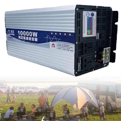 10000W/12000W Pure Sine Wave Inverter 24V/48V 60V 72V to 110V 220V Power Inverter with LED Display AC Outlets, for Household,Emergencies, Camping, Laptop, Pad (Color : 10000W, Size : 48VTO220V)