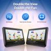 OTIC 10.1" Dual Car DVD Player,Portable DVD Player for Car Headrest Dual Screen with Remote, 5 Hours Rechargeable Battery, Last Memory, All Region, Support DVD/CD/USB/SD Card view 3