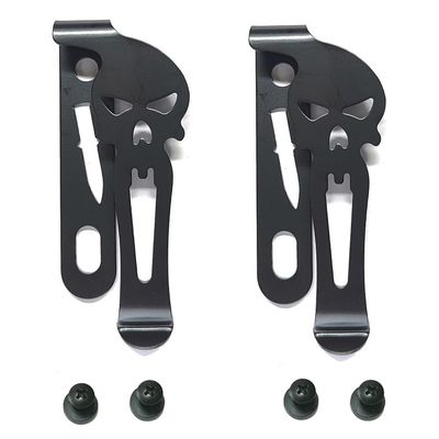 2PCS 29mm x 69mm Metal Spring Belt Rose Black Color Clips for Kydex Sheath Holster Knife Sheath Clip (Left Style