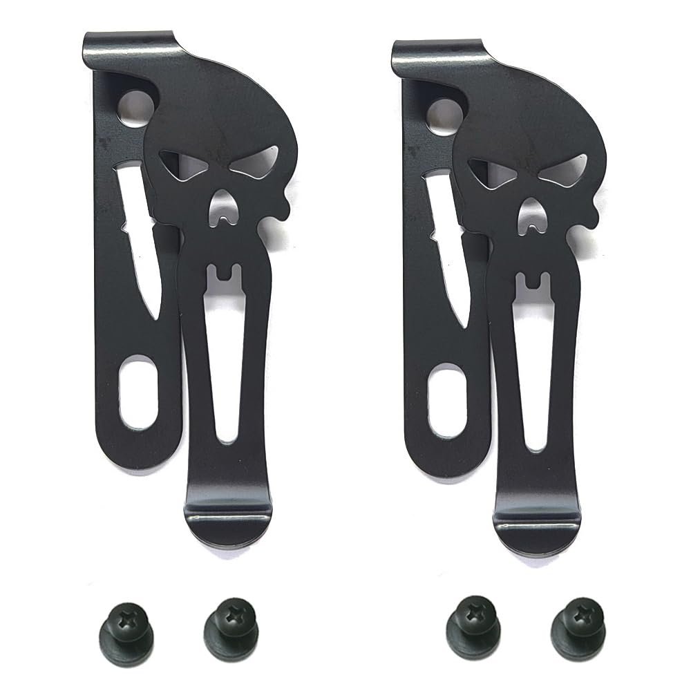 2PCS 29mm x 69mm Metal Spring Belt Rose Black Color Clips for Kydex Sheath Holster Knife Sheath Clip (Left Style