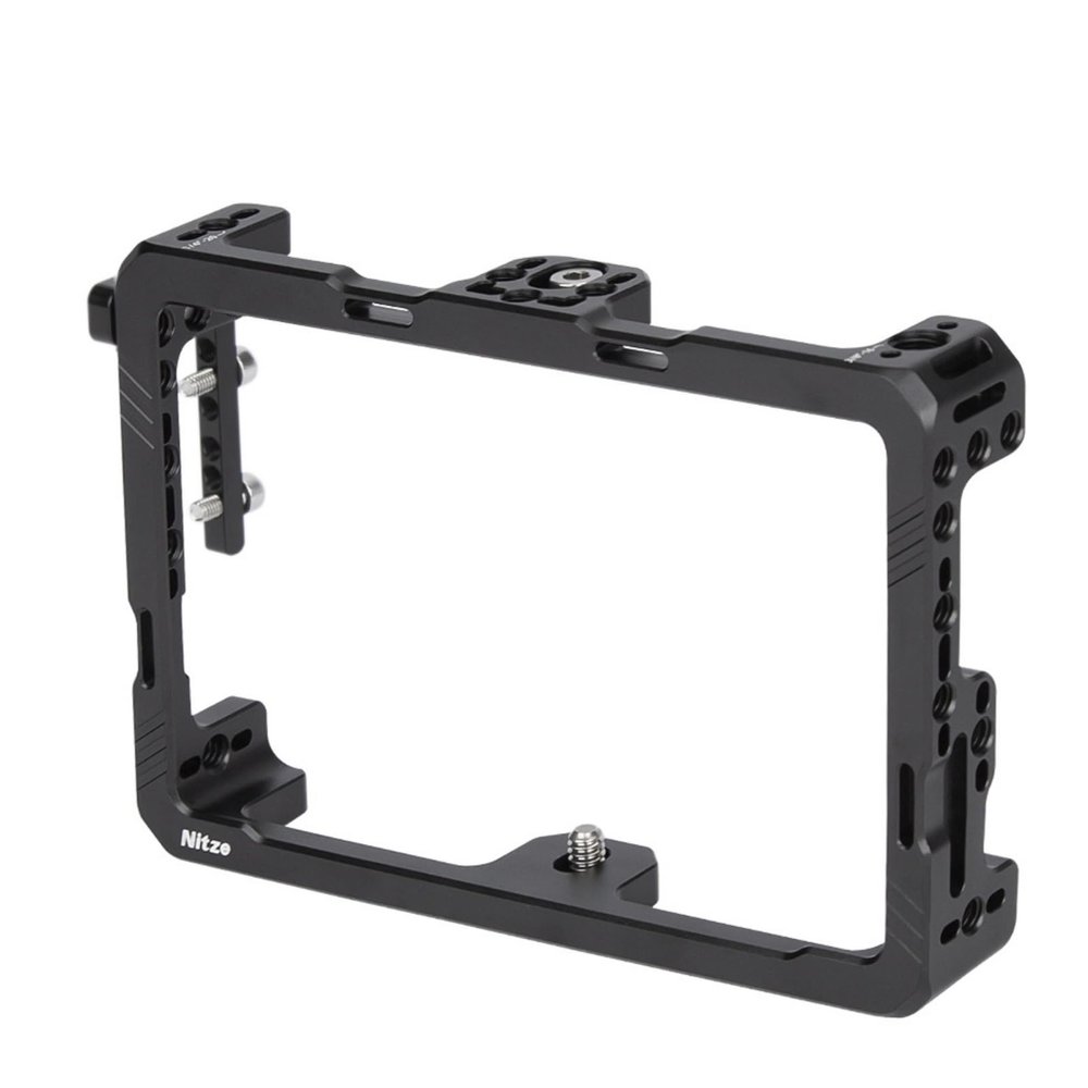 Nitze Monitor Cage, with HDMI Cable Clamp 1/4 ARRI locating Holes and a 3/8" ARRI locating, for SLR Camera, Monitor, and Tripod Compatible with Feelworld F6 PLUSX / F6 Plus / F5 PRO / F5 Prox
