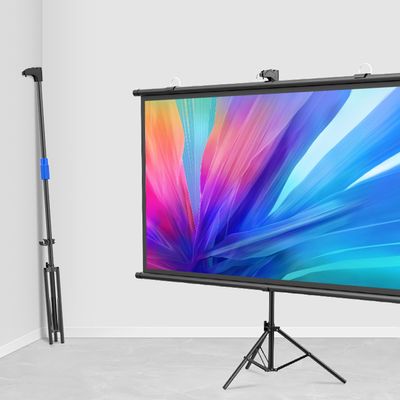 60'' 72'' Projector Screen with Stand, Projection Screen Manual Pull Down HD Screen 16:9 Format for Home Cinema Theater Presentation Education Outdoor Indoor Wrinkle-Free Screen ( Size : 60" (4:3) )