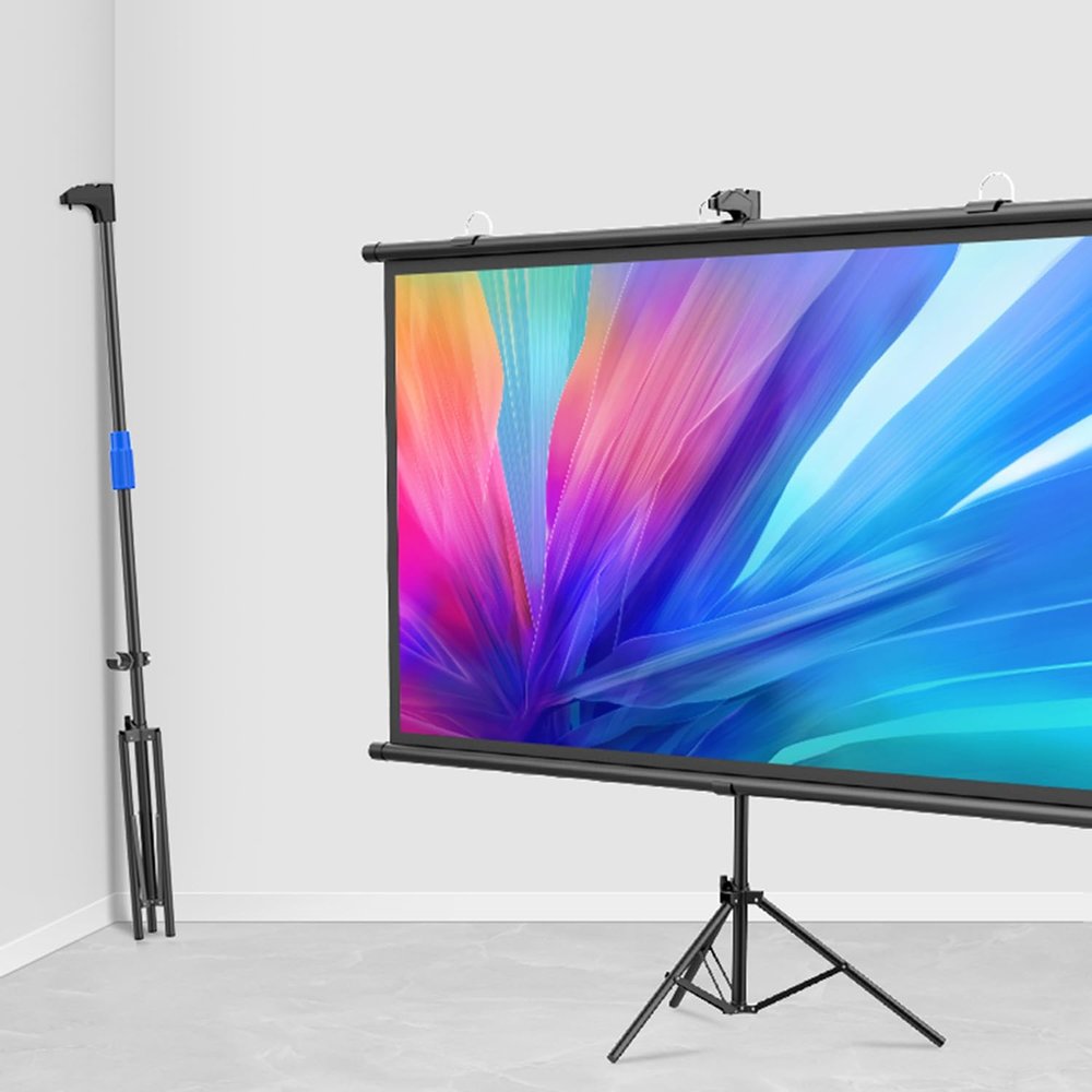 60'' 72'' Projector Screen with Stand, Projection Screen Manual Pull Down HD Screen 16:9 Format for Home Cinema Theater Presentation Education Outdoor Indoor Wrinkle-Free Screen ( Size : 60" (4:3) )