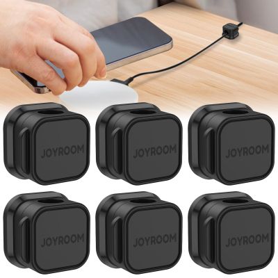 DJAPWPX 6Pcs Magnetic Cable Clips Self-Adhesive Cord Organizer Holder Desk Cable Management Cord Holder Keeper Multipurpose Charging Cable Holder for Home Nightstand Office Desk Car Wall