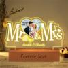 Personalized Mr and Mrs Photo Night Light Custom Couple Picture Led Photo Frame Lamp Wedding Photo Acrylic Lamp Gift for Couple Him Her Mom Dad Valentines Day Mother's Day Christmas Birthday view 2