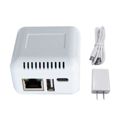 Jesscasday NP330 USB 2.0 Print Server Support 10/100Mbps RJ45 LAN Port for Androids Phones Computer Printer Only NP330 Mini Print Server USB 2.0 Cable Connection Easy Printing Server with