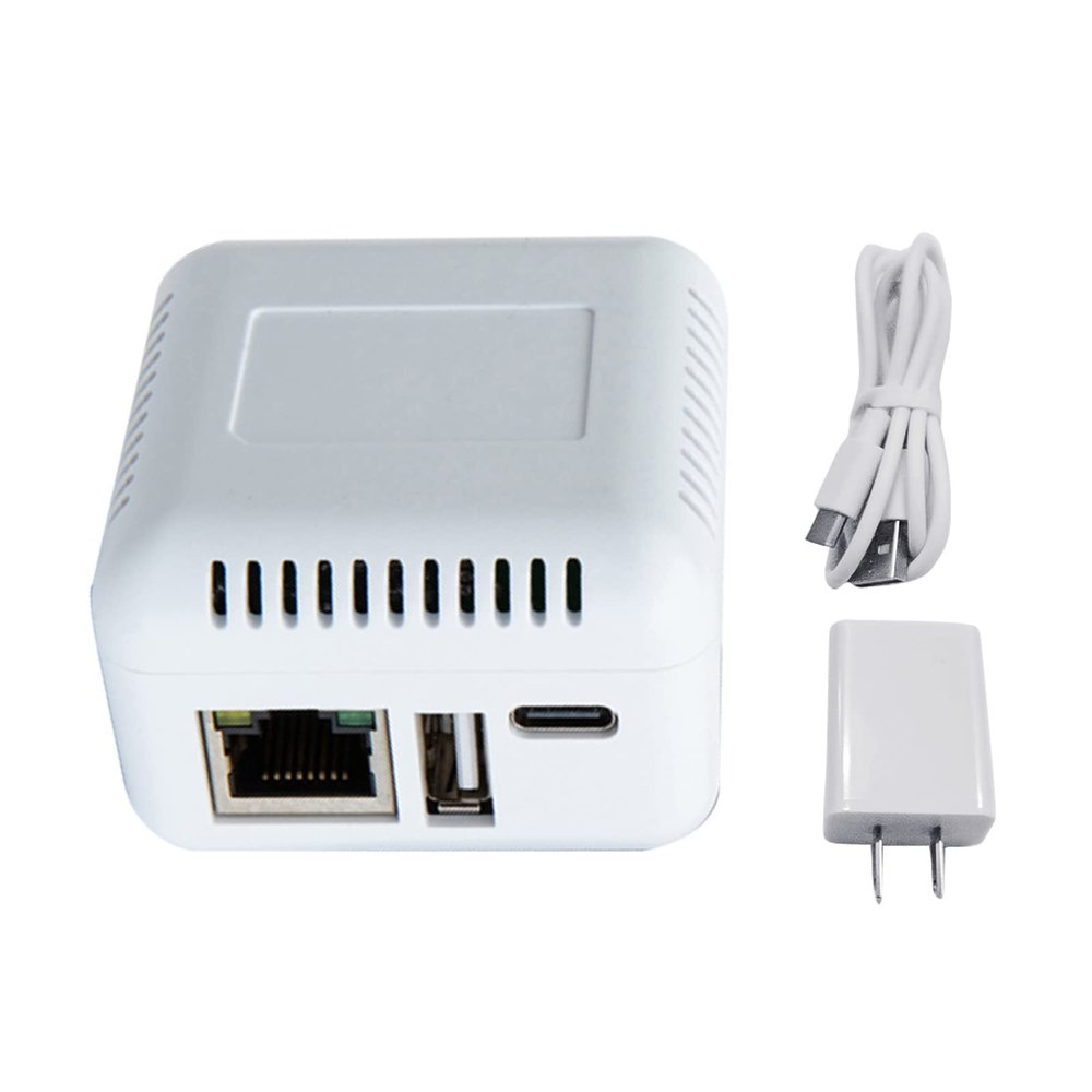 Jesscasday NP330 USB 2.0 Print Server Support 10/100Mbps RJ45 LAN Port for Androids Phones Computer Printer Only NP330 Mini Print Server USB 2.0 Cable Connection Easy Printing Server with