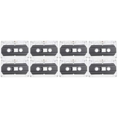 UKCOCO 8pcs Blank Cassette Tapes for Audio Recording Transparent Shell for Easy Use Projects Teaching Materials and Retro Parties