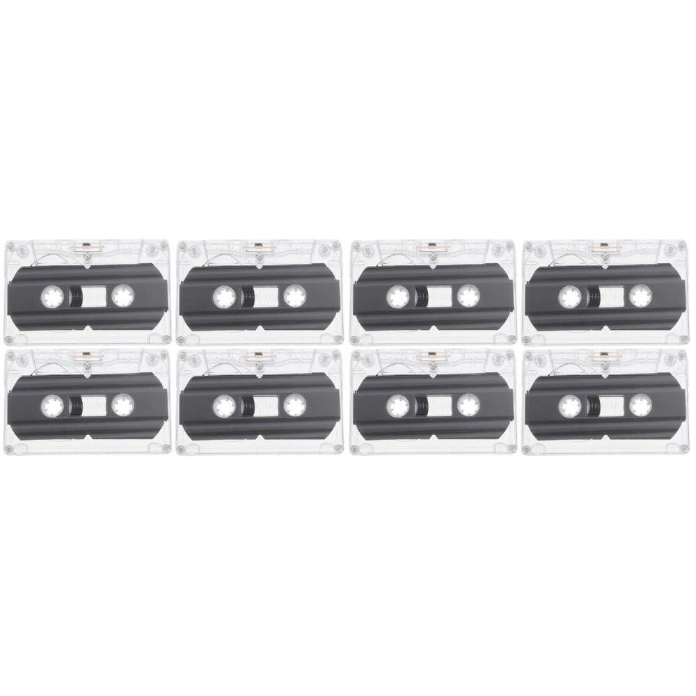 UKCOCO 8pcs Blank Cassette Tapes for Audio Recording Transparent Shell for Easy Use Projects Teaching Materials and Retro Parties