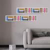 Netcoin CD Storage Shelf for Wall, 34 Inch Media Storage Rack, Wall Mounted Video Games CD DVD Organizer Metal Shelf, Cube Storage Organizer Floating Shelf (2 Pcs, White) view 3