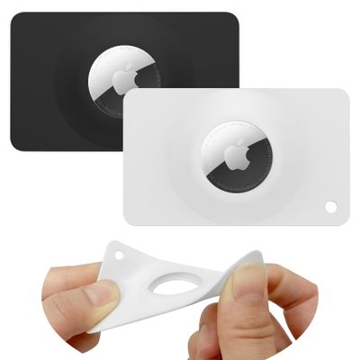2Pack Airtag Holder Wallet Card,Slim Air tag Card,Airtags Card Case for Wallet,Purse,Handbag,Clutch,Backpack,Pocket,(Black+White, Airtag Not Included)
