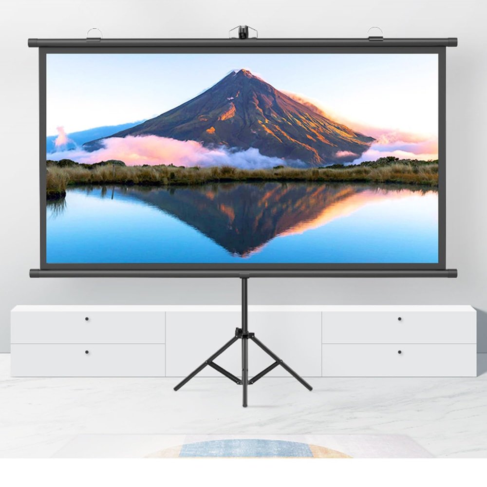 Projector Screen and Stand, 60'' 72'' Portable Projector Screen 16:9, Outdoor Projector Screen, 2.5 Gain, 160 Degree View Angle, 2 Mounting Modes, for Home Cinema, Backyard Party ( Size : 72" (16:9) )