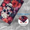 BWOOLL for iPad 9.7 2018/2017 Case, iPad Air/Air 2 Case, Premium PU Leather Folding Stand Folio Cover with Auto Wake/Sleep for Apple iPad 6th/5th Gen, Skull Roses view 4