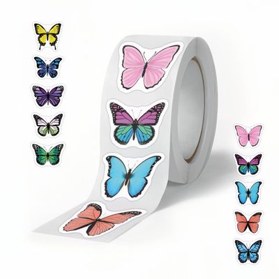 500 PCS Butterfly Stickers Rolls Waterproof Holiday Decals for Water Bottles Like Hydroflask, Phone, Laptop | Cute Aesthetic Decor for Adults & Teens