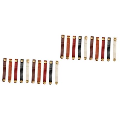 Angoily 20pcs Cord Management Clips Leather Cord Organizers Under Table Cable Management Nightstand Holder