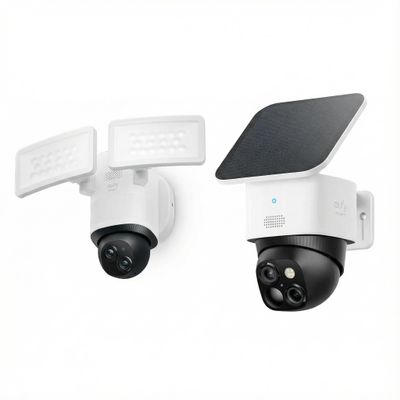 eufy Security Camera Floodlight Camera E340 Wired with SoloCam S340, Security Camera Outdoor, 360 PTZ, 24/7 Recording, 2.4G/5G Wi-Fi, 2000 LM, Dual Cam, HB3 Compatible, No Monthly Fee