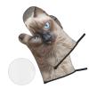 CSGJMYGS Oven Mitts and Pot Holders Set of 4 Heat Resistant Oven Glove and Hot Pads Beautiful Siamese Cat Kitchen Oven Mittens Non-Slip Potholder for Cooking Baking Grilling view 3