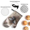 CSGJMYGS Oven Mitts and Pot Holders Set of 4 Heat Resistant Oven Glove and Hot Pads Beautiful Siamese Cat Kitchen Oven Mittens Non-Slip Potholder for Cooking Baking Grilling view 4