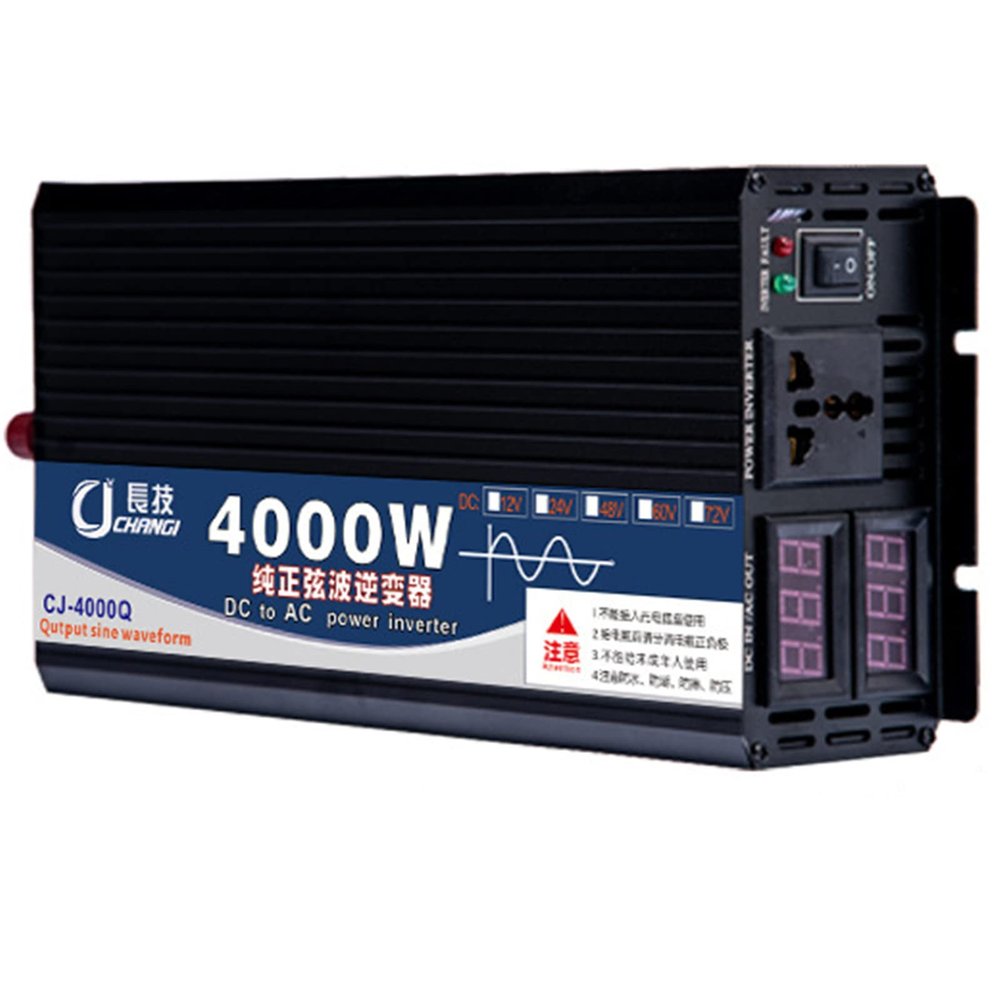 3000W 4000W 5000W Pure Sine Wave Power Inverter DC 12V/24V/48V/60V to AC 110V 220V Charger Converter Pure Sine Wave Power Inverter with Universal Socket and USB Ports,5000W-60Vto220V (24Vto110V 4