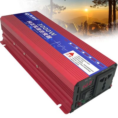 12V 24V 48V 60V 72V to 110V 230V Voltage Converter Pure Sine Wave Inverter 600W 1600W 2200W 3000W with LCD Display & AC Sockets for Household Travel Camping Rv Emergency,600W-12Vto220V (3000W 72V