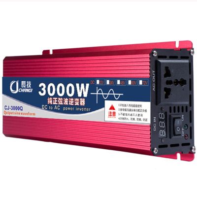 Power Inverter Pure Sine Wave Inveter 1600W 2200W 3000WW 12V/24V/48V/60V DC to 110V/220V AC Socket Single Digital Display Voltage Converter Car Inverter,3000W-12Vto110V (48Vto220V 3000W)