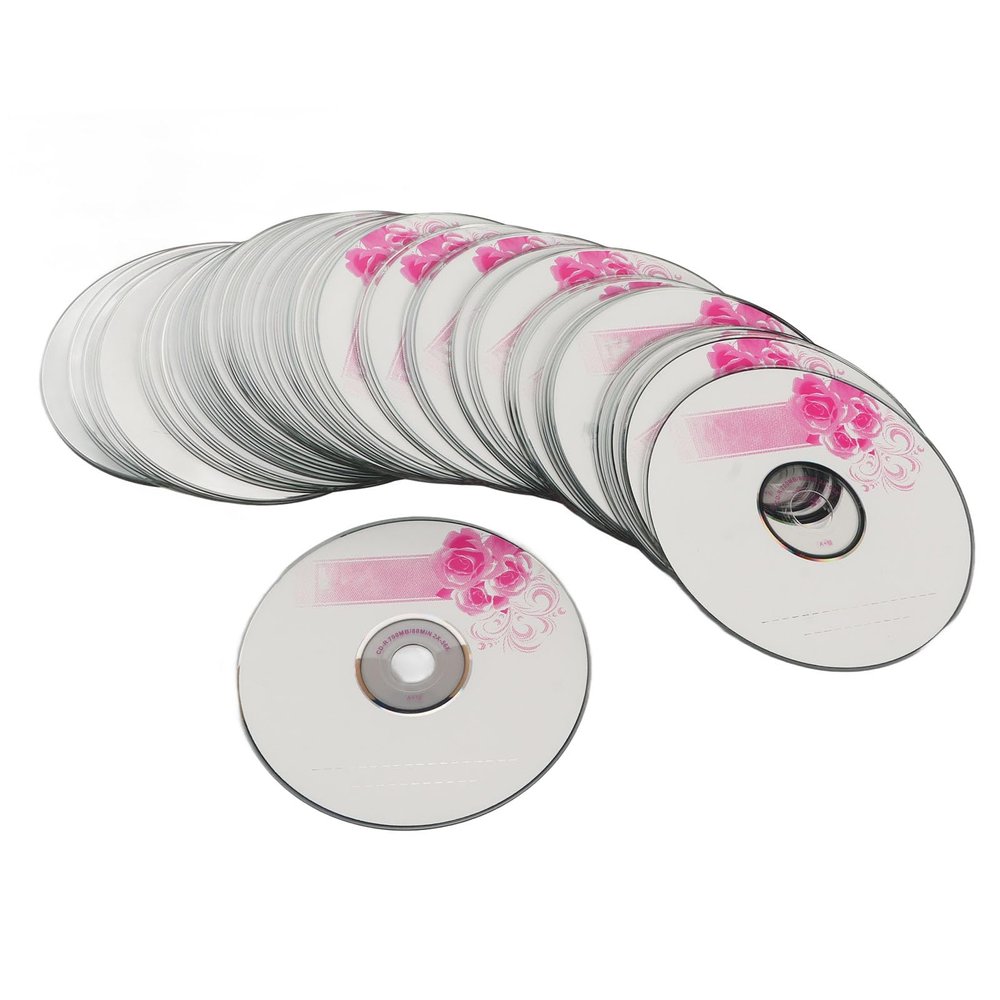 CD R Blank Discs, 52X 730MB Recordable Discs for Data and Music, with Protective Case, Recordable Media Blank CDs for Video Camera (50PCS)