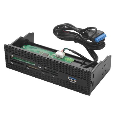 5.25 Internal Card Reader with USB 3.0 Front Panel, Supports M2, MS, XD, CF, TF, Dashboard for PC
