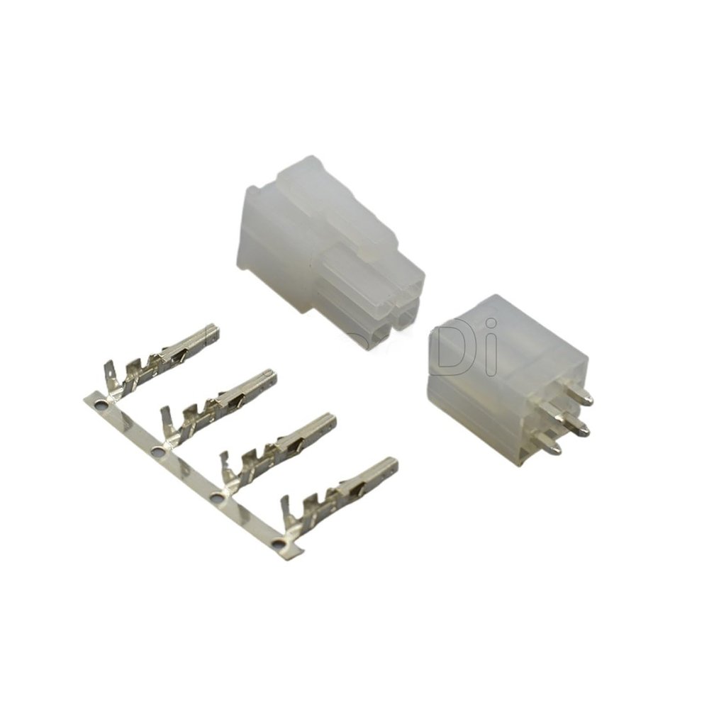 10-50 Set 4.2mm Pitch Connector 4Pin Male Female Computer Graphics Card ATX 5557 5559 Transparent Black Plug Socket with Pins (Color : Male Female, Size : 20Sets)