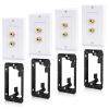 4 Pack Speaker Wall Plate with Low Voltage Mounting Bracket for Banana Plug 1.0 Speaker Home Theater view 1