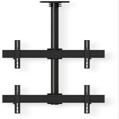 Mount-It! PRO MI-20113 Dual-Screen Single Pole Landscape Ceiling Mount (Top-to-Bottom) for Two Flat LED, LCD TV with VESA Capacity of 100x100mm to 400x400mm w/up to 66lbs/Screen