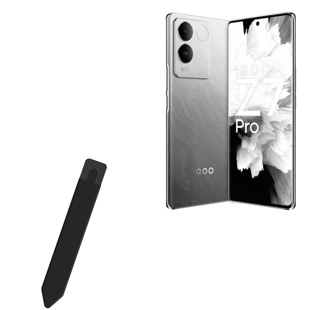 BoxWave Stylus Pouch Compatible with iQOO Z7 Pro - Stylus PortaPouch, Pen Stylii Holder Carrier Portable Self-Adhesive - Jet Black