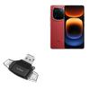 BoxWave Smart Gadget Compatible with iQOO 12 - AllReader SD Card Reader, microSD Card Reader SD Compact USB - Jet Black view 1