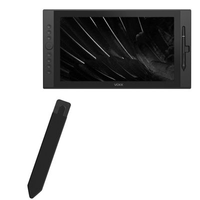 BoxWave Stylus Pouch Compatible with Veikk Studio VK1560 - Stylus PortaPouch, Pen Stylii Holder Carrier Portable Self-Adhesive - Jet Black