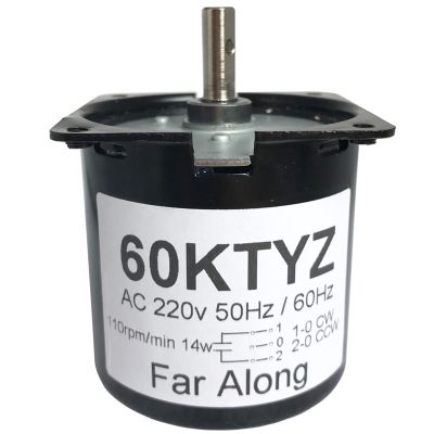 DUANJIAN High AC Permanent Magnet Motor 220V 14W 60KTYZ Reversed CW/CCW Metal Geared Slow Speed Motor 2.5 To110RPM (Size : 10rpm 20kgf.cm)