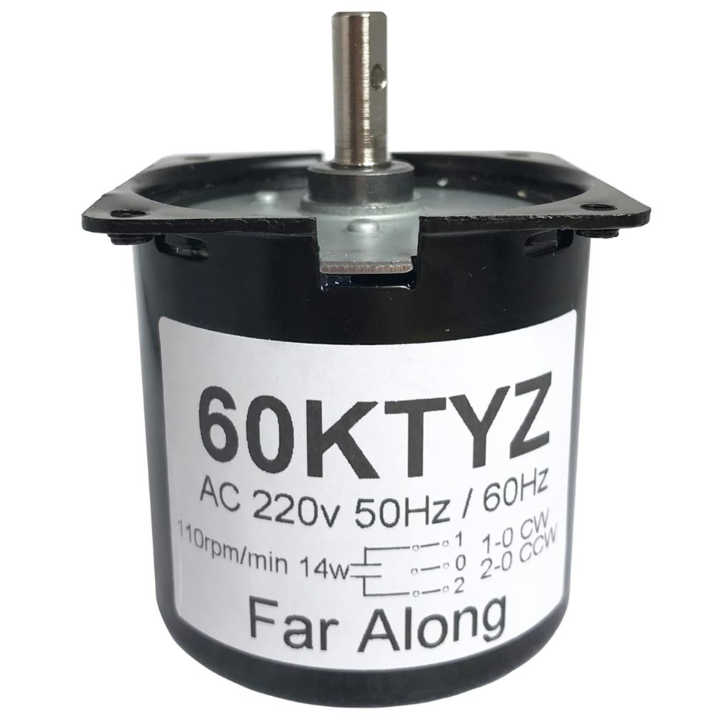 DUANJIAN High AC Permanent Magnet Motor 220V 14W 60KTYZ Reversed CW/CCW Metal Geared Slow Speed Motor 2.5 To110RPM (Size : 10rpm 20kgf.cm)
