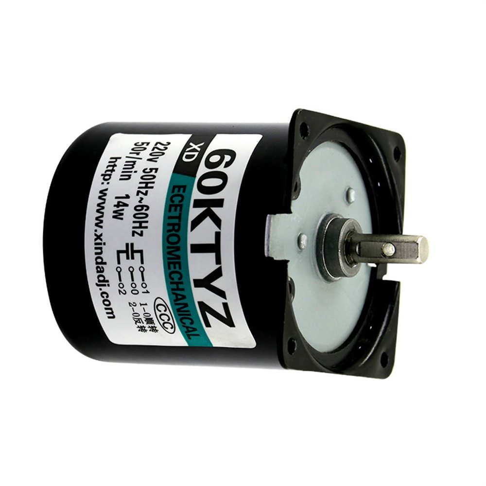 60KTYZ Center Axis AC Motor 220V/110V 14W 2.5rpm -110rpm Micro Gear Motor Permanent Magnet Motor (Size : 110V 50rpm)
