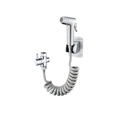 Handheld Bidet Sprayer for Toilet with Spring Hose Toilet Bidet Sprayer Handheld Bathroom Shower Head Hose 3.5M Telescopic Hose Diverter with Bracket for Bathtub,Brushed (Color : Chrome)