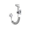 Handheld Bidet Sprayer for Toilet with Spring Hose Toilet Bidet Sprayer Handheld Bathroom Shower Head Hose 3.5M Telescopic Hose Diverter with Bracket for Bathtub,Brushed (Color : Chrome) view 1