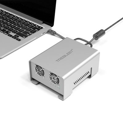 TREBLEET Thunderbolt 3 Four-Slot M.2 NVMe SSD Enclosure 40Gbps up to 2800MB/s Support Thunderbolt 2 Compatible with M1 M2 (Performance Edition)