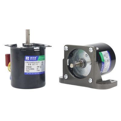 100KG 28W 68KTYZ 220 AC Permanent Magnet Motor With Bracket CW/CCW Metal Geared Slow Speed 2.5 To 110RPM (Size : 60rpm with bracket)